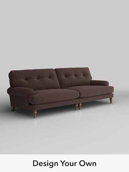 Fine Chenille Easy Clean/Chocolate Brown Erin Buttoned Back Deep Relaxed Sit (W61204) | £1,525