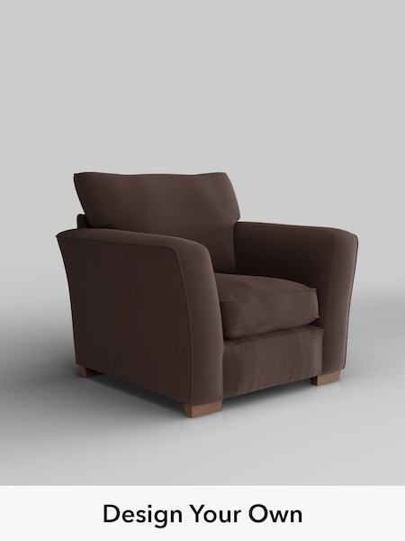 Fine Chenille Easy Clean/Chocolate Brown Heath Highback (W61206) | £750