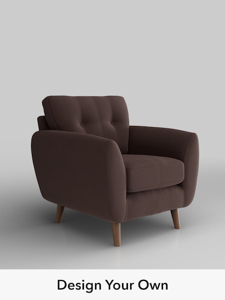 Fine Chenille Easy Clean/Chocolate Brown Wilson Buttoned Back (W61212) | £599