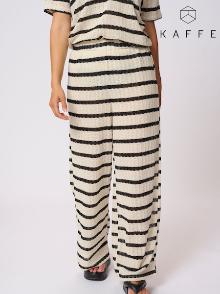Kaffe Cream KAedith Wide Leg Trousers (W61289) | £65