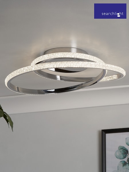 Searchlight Chrome/Clear Hazel LED Ceiling Flush Light (W61343) | £50