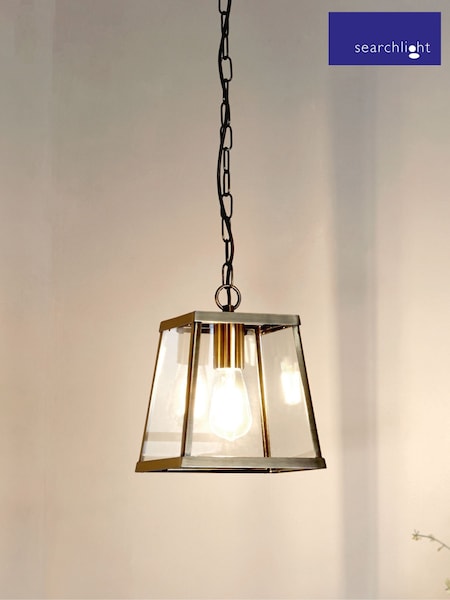 Searchlight Antique Brass and Clear Nirvana Pendant Ceiling Light (W61344) | £62