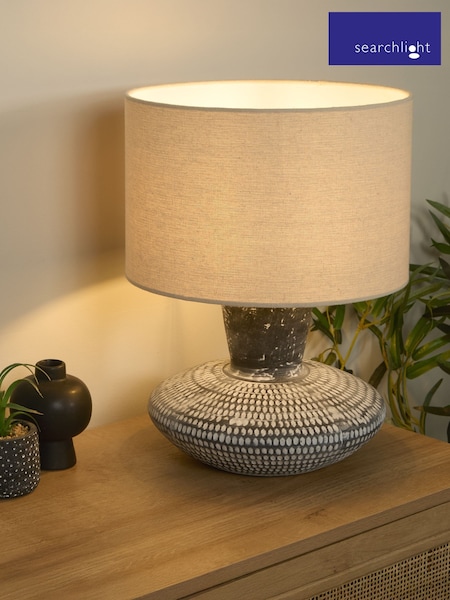 Searchlight Grey Black and White Marrakesh Table Lamp (W61346) | £37