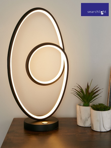 Searchlight Matt Black/White Hazel LED Touch Table Lamp (W61347) | £62