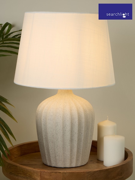 Searchlight White/Cream Clara Ceramic Table Lamp (W61348) | £41
