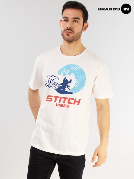 Brands In White Disney Stitch Vibes 100% Cotton T-Shirt (W61433) | £23