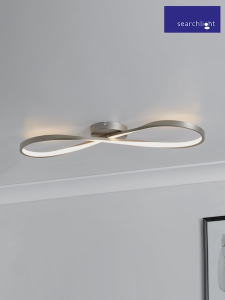 Searchlight Satin Nickel/White Infinity LED Ceiling Flush (W61449) | £32