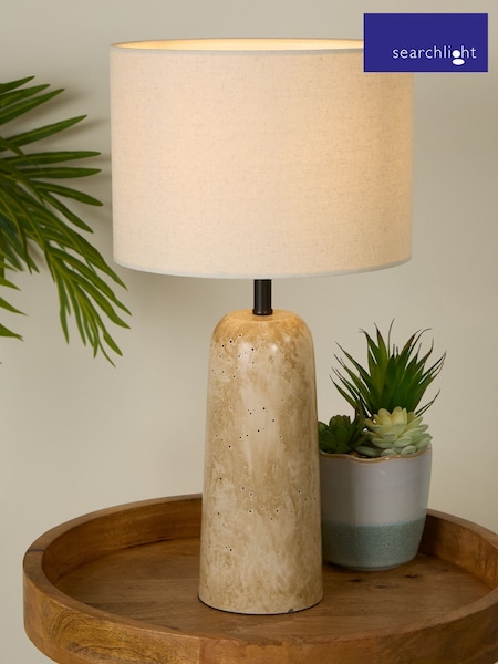 Searchlight White/Brown Alaya Table Lamp (W61453) | £29