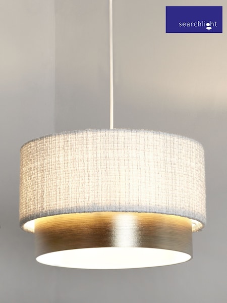 Searchlight White Silver and Champagne Dahlia Two Tier Lampshade (W61460) | £21