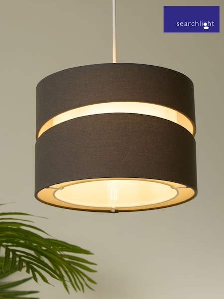 Searchlight Charcoal Grey/White Loren Two-Tier Shade (W61463) | £20