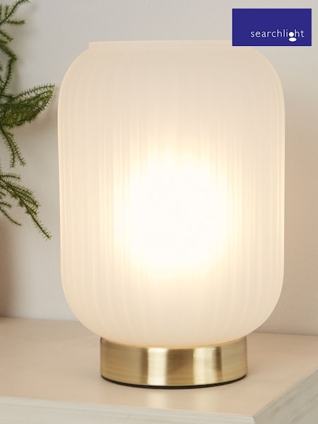 Searchlight Frosted White/Satin Brass Olivia Table Lamp (W61474) | £16