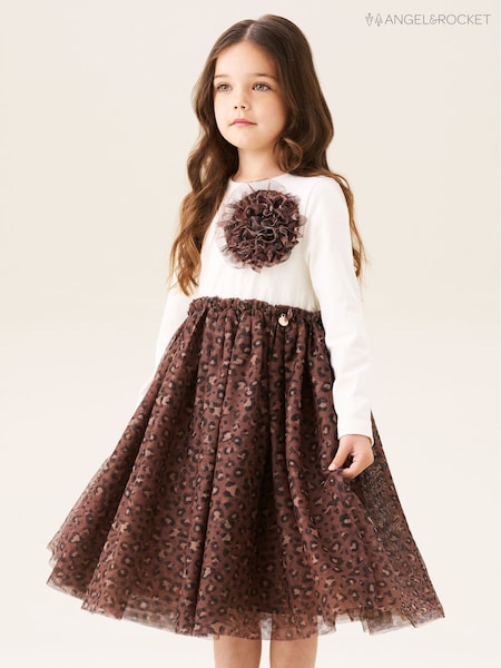 Angel & Rocket Cream Carrie Corsage Mesh Dress (W61642) | £28 - £32