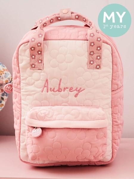 My 1st Years Personalised Medium Flower Quilted Backpack (W61684) | £36