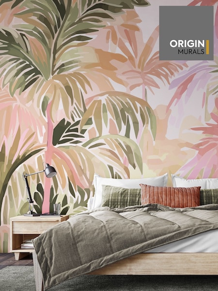 Origin Murals Natural Blush Pretty Palms Wall Mural (W61763) | £73