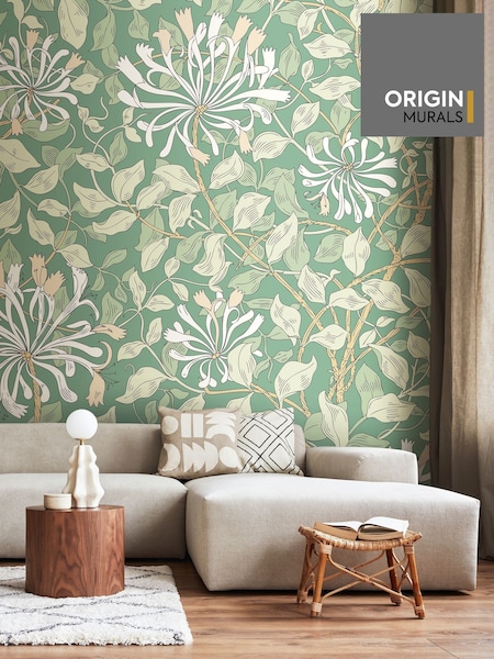Origin Murals Soft Jade Honeysuckle Wall Mural (W61764) | £115