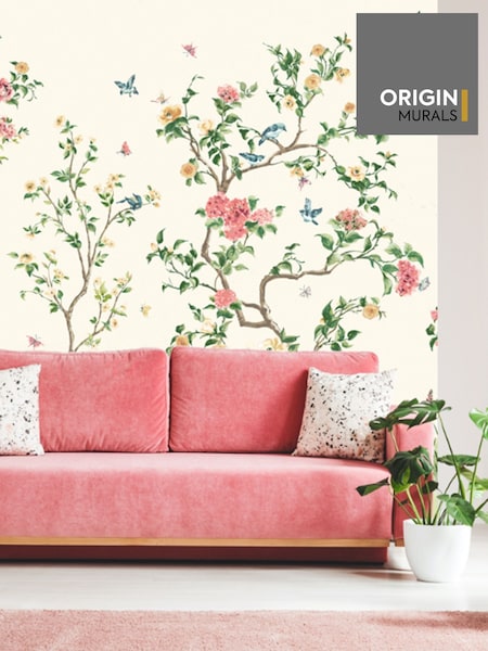 Origin Murals Cream Oriental Flower Tree Wall Mural (W61765) | £73