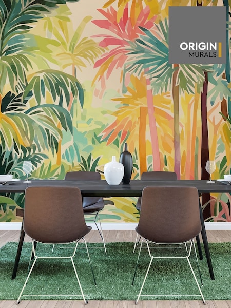 Origin Murals Emerald Green Pretty Palms Wall Mural (W61772) | £73