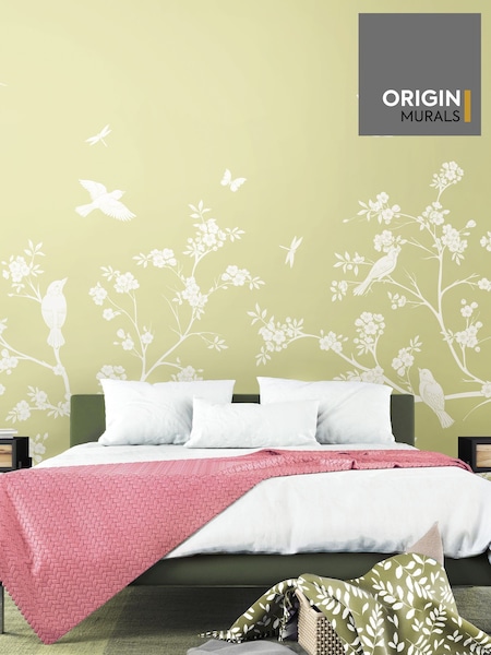 Origin Murals Soft Green Blossom Trail Wall Mural (W61774) | £73
