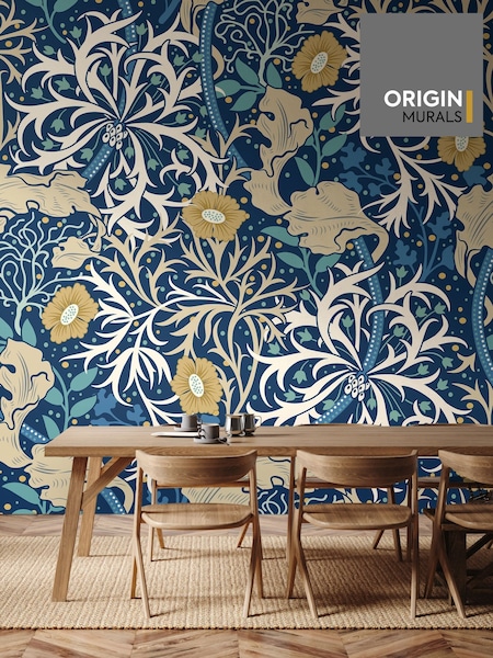 Origin Murals Ink and Petrol Trailing Seaweed Garden Wall Mural (W61777) | £115