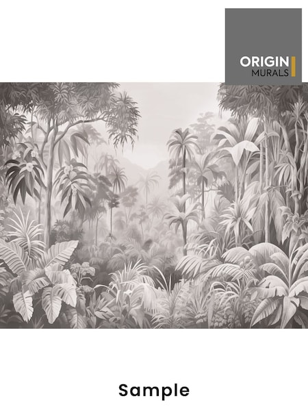 Origin Murals Black and White Jungle Trees A4 Wallpaper Sample (W61787) | £3