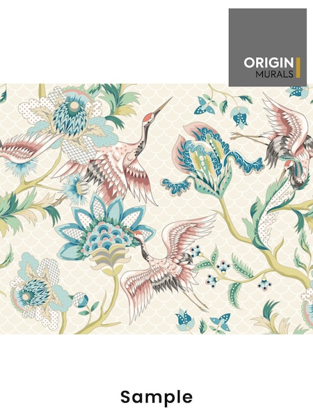 Origin Murals Cream Cranes in Flight A4 Wallpaper Sample (W61789) | £3