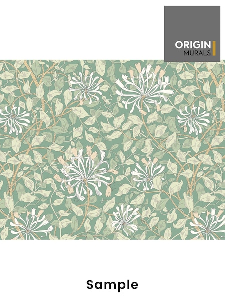 Origin Murals Soft Jade Honeysuckle A4 Wallpaper Sample (W61790) | £3