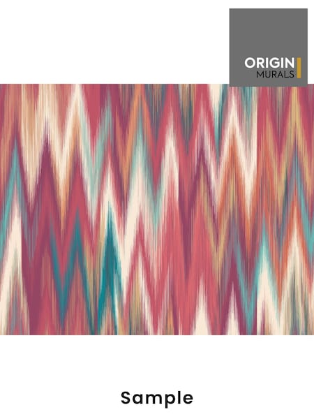 Origin Murals Raspberry Red Ikat Zig Zag A4 Wallpaper Sample (W61792) | £3