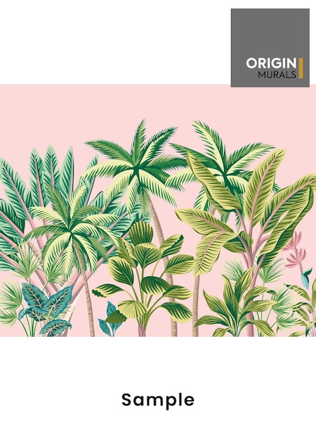 Origin Murals Pink Tropical Palm Trees A4 Wallpaper Sample (W61797) | £3