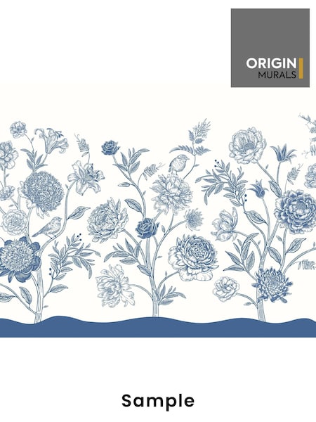 Origin Murals Navy Blue Jacobean Rose Trail A4 Wallpaper Sample (W61803) | £3