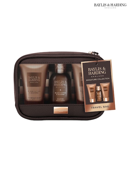 Baylis & Harding Black Pepper and Ginseng Mens Travel Wash Bag Gift Set (W61910) | £12