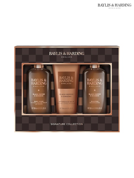 Baylis & Harding Black Pepper & Ginseng Mens Luxury Bathing Trio Gift Set (W61911) | £18