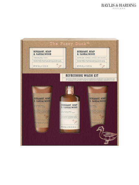 Baylis & Harding The Fuzzy Duck Bergamot, Hemp & Sandalwood Mens Refreshing Wash Kit Gift Set (W61923) | £22.50