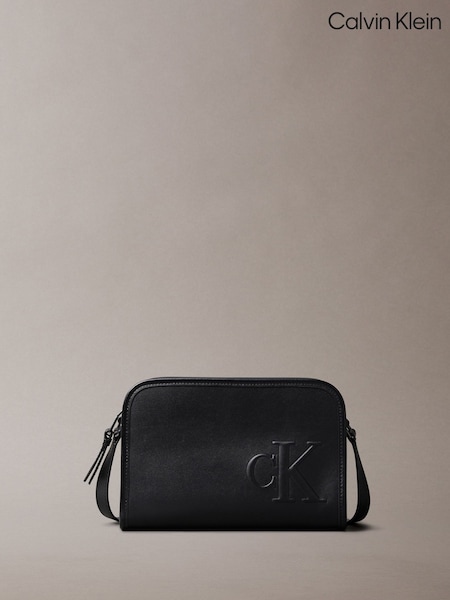 Calvin Klein Black Sculpted Monogram Cross-Body Bag (W62041) | £90