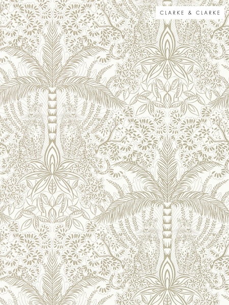 Clarke & Clarke Gold Ivory Leopardo Print Exotica 2 10M Wallpaper (W62061) | £56