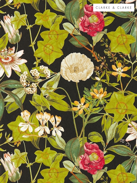 Clarke & Clarke Noir Passiflora Exotica Wallpaper (W62076) | £60