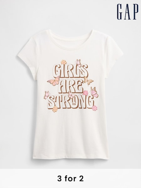 Gap White Graphic Crew Neck Short Sleeve T-Shirt (4-13yrs) (W62235) | £10