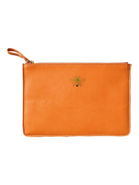 Portico Designs Orange Gold Bee Faux Leather Zip Organiser Case (W62238) | £15