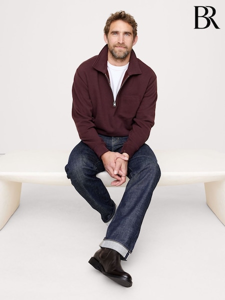 Banana Republic Burgundy Red Fleece Zip Sweatshirt (W62302) | £75