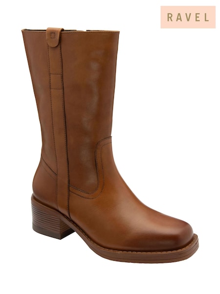 Ravel Brown Calf Boots (W62420) | £130
