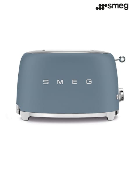 Smeg Storm Blue Retro 50s Style 2 Slice Toaster (W62526) | £190