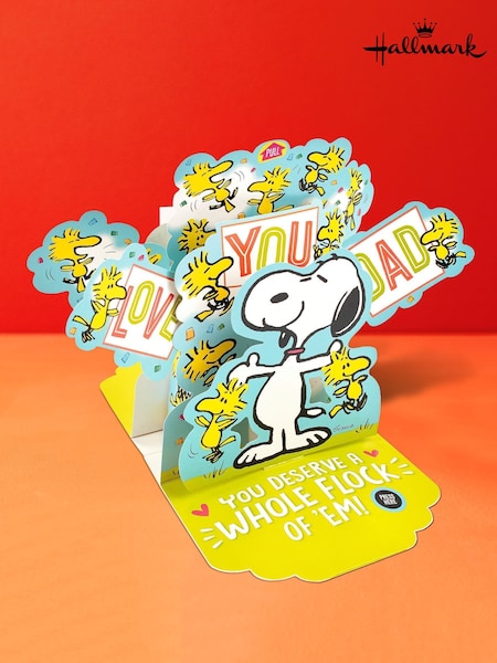 Hallmark Blue Musical Fathers Day Card for Dad - Peanuts Snoopy (W62866) | £0