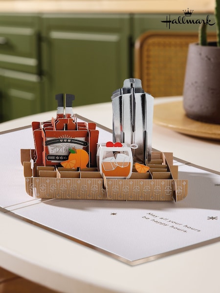 Hallmark Brown Father's Day Card - 3D & Pop Up Cocktail Kit (W62867) | £8.50