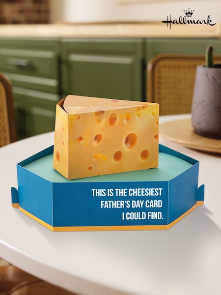 Hallmark Blue Funny Father's Day Card - 3D & Pop Up Cheese (W62879) | £0