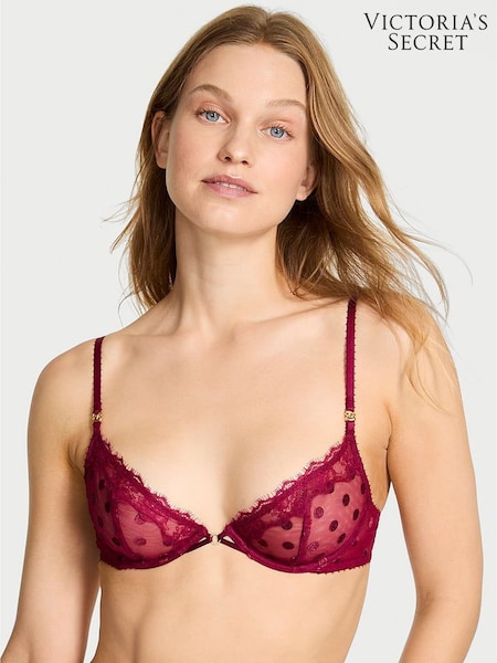 Victoria's Secret Fresh Jam Red Dot Unlined Demi Sheer Bra (W62967) | £45