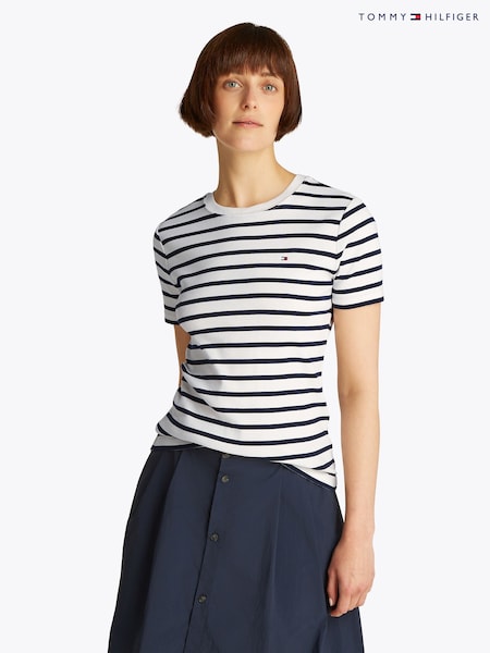 Tommy Hilfiger Blue Slim Crew Neck T-Shirt (W62999) | £45