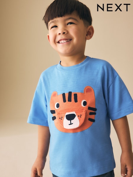 Blue Tiger Short Sleeve Interactive T-Shirt (3mths-7yrs) (W63023) | £7 - £9
