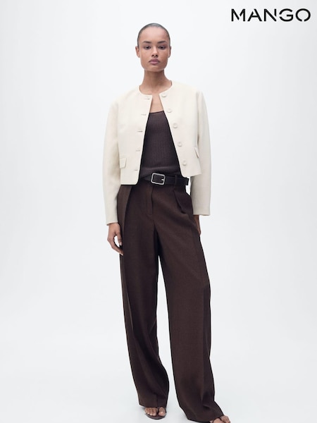 Mango Cream Cocoon Sleeve Jacket (W63088) | £80