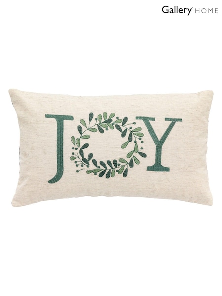Gallery Home Green Printed Joy Cushion (W63115) | £25