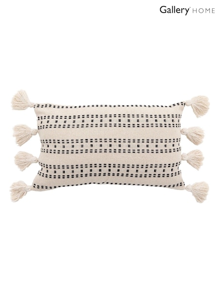 Gallery Home Natural Tufted and Tasseled Cushion (W63118) | £20