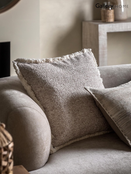 Gallery Home Grey Textured Fringe Cushion (W63127) | £45